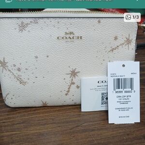 Coach Cream and Brown Star Design Bag